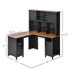 drawer corner computer desk with hutch