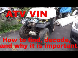 Atv Vin Vehicle Identification Number Finding Decoding