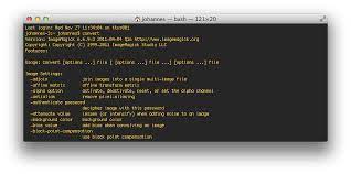 command line in mac os x using convert