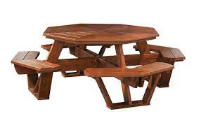 Cedar Wood Octagon Picnic Table From