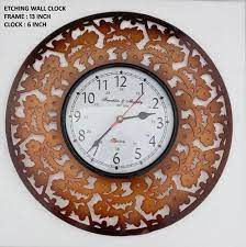 Quartz Brown Metal Wall Clock For Home