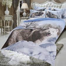 comforter cover bedding set white wolf