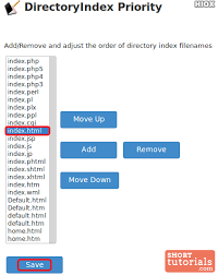 how to set your directory index in whm