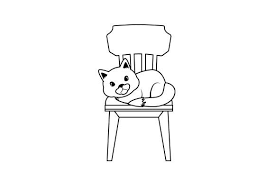 cat lounging on chair svg cut file by