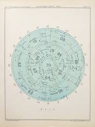Antique Astronomy Print Circular Celestial Star Chart