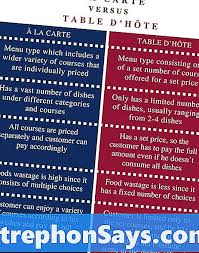 rozdíl mezi a la carte a table d hote