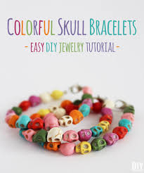 colorful skull bracelets easy diy