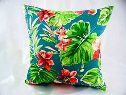 Tropical Green Pillow Cover Red