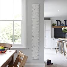 Wooden Ruler Growth Chart In White Grey And Putty Hdk