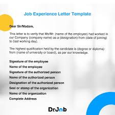 experience letter format tips free