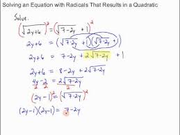Solving A Radical Equation That Results