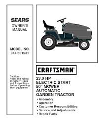 Craftsman Tractor Parts Manual 944 601931