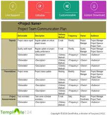 Project Team Communication Plan Template Excel Template124