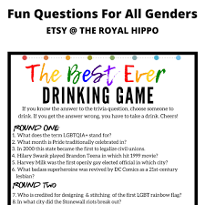 LGBT Drinking Game Lesbian Hen Bridal Shower Games LGBT - Etsy