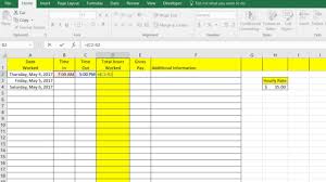 Simple Time Sheet In Excel Youtube