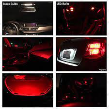 6x red interior led lights package kit