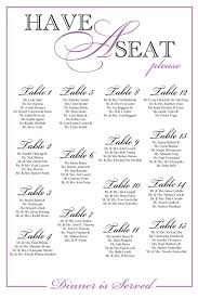 Table Seating Chart Wedding Seating Seating By