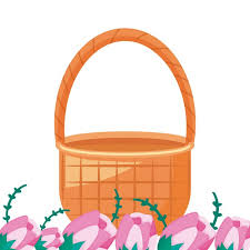 wicker basket with flowers decorated