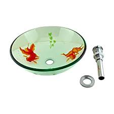 Tempered Glass Vessel Sink With Drain