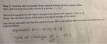 Rate Of Change Of The Volume