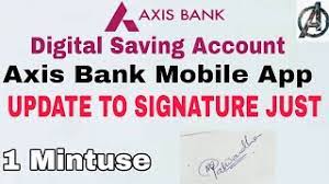 how to upload signature in axis bank