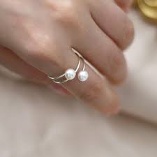 double pearl ring fashion jewelry