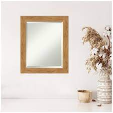 Amanti Art Carlisle Frame 20 In W X 24 In H Natural Beveled Wall Mirror In Brown A17007183181