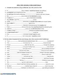 CONDITIONAL SENTENCES (ZERO FIRST SECOND AND THIRD) worksheet