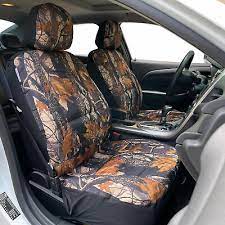 Brown Camo Canvas Car Seat Covers