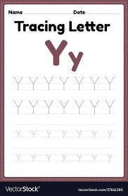 tracing letter y alphabet worksheet