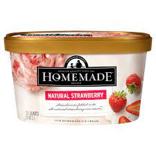 homemade brand natural strawberry ice