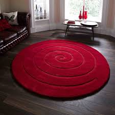 spiral hand tufted circular wool rug