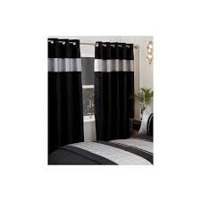capri eyelet curtains black silver