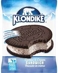 klon sandwich cookies and cream ice