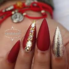 1254 x 1269 jpeg 180 кб. Red And Gold Glitter Nails Matte Nails Nails With Rhinestones Christmas Nails Acrylic N Nails Design With Rhinestones Gold Glitter Nails Red And Gold Nails