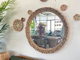 Large Round Mirror Wall Decor Boho