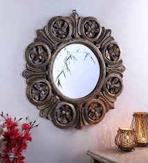 Buy Gold Wood Way Decorative Mirror At