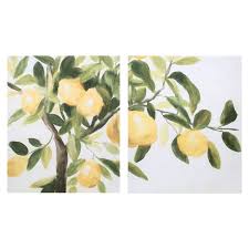 2 Piece Lemon Tree Canvas Wall Art Set