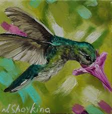 Hummingbird Oil Painting Original