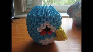 3D origami blue angry bird - YouTube