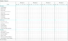 Template For Chore Charts Advmobile Info