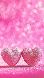 pink love colorful glitter hearts hd