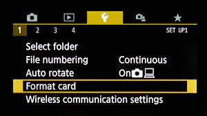 format a memory card