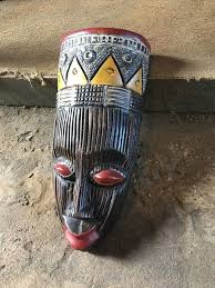 African Wooden Mask Wall Hanging Wooden
