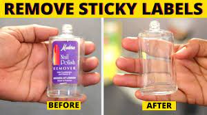 remove sticky labels glue residue from