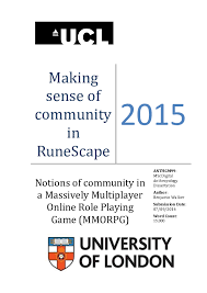 Pdf Making Sense Of Community In Runescape Notions Of