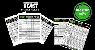 body beast workout sheets by zillafitness