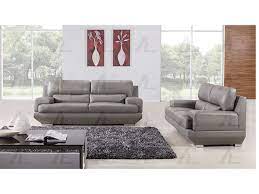 gray genuine leather sofa set