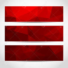 Set Of Trendy Red Vector Banners Template Or Website Headers