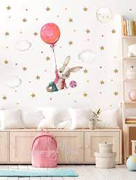Bunny With Balloon Wall Decal Nursery